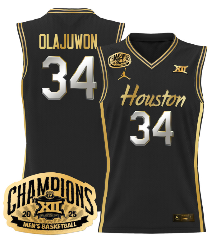 Hakeem Olajuwon Jersey #34 Houston Cougar 2025 Big 12 Champions Basketball