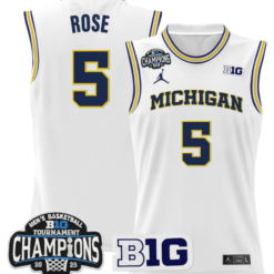 Alternative view of Jalen Rose Jersey #5 Michigan Wolverines 2025 Big Ten Champions Basketball