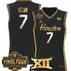 Milos Uzan Jersey #7 Houston Cougars 2025 Final Four Patch Stitched Basketball