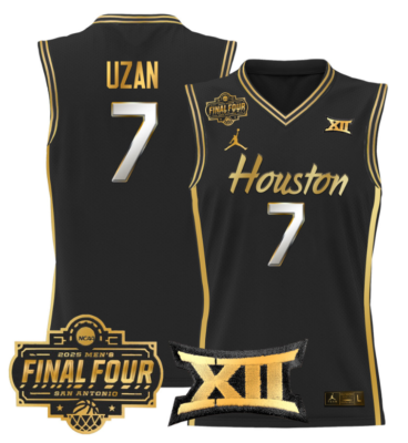 Milos Uzan Jersey #7 Houston Cougars 2025 Final Four Patch Stitched Basketball