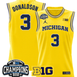 Tre Donaldson Jersey #3 Michigan Wolverines 2025 Big Ten Champions Basketball