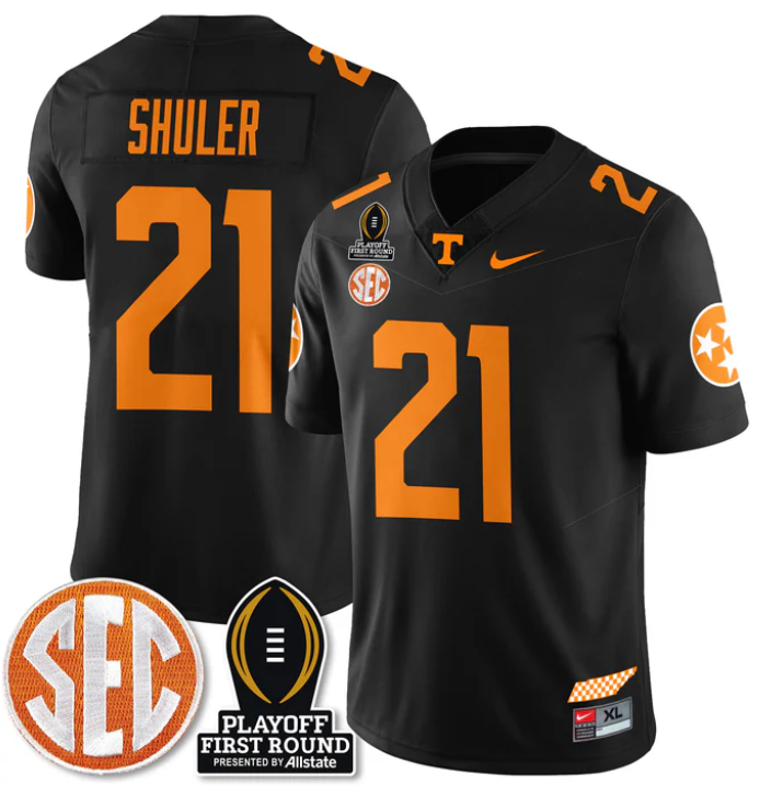 Navy Shuler Jersey #21 Tennessee Vols Playoff First Round Patch Football Stitched