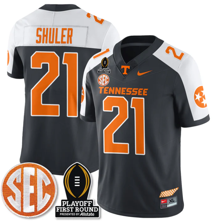 Navy Shuler Jersey #21 Tennessee Vols Playoff First Round Patch Football Stitched - Image 6