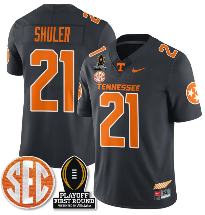 Navy Shuler Jersey #21 Tennessee Vols Playoff First Round Patch Football Stitched - Image 3