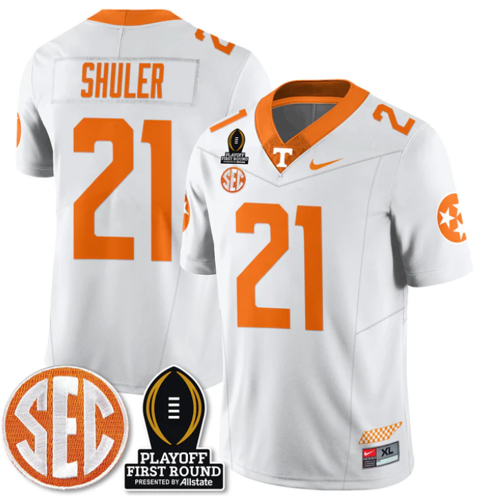 Navy Shuler Jersey #21 Tennessee Vols Playoff First Round Patch Football Stitched - Image 2