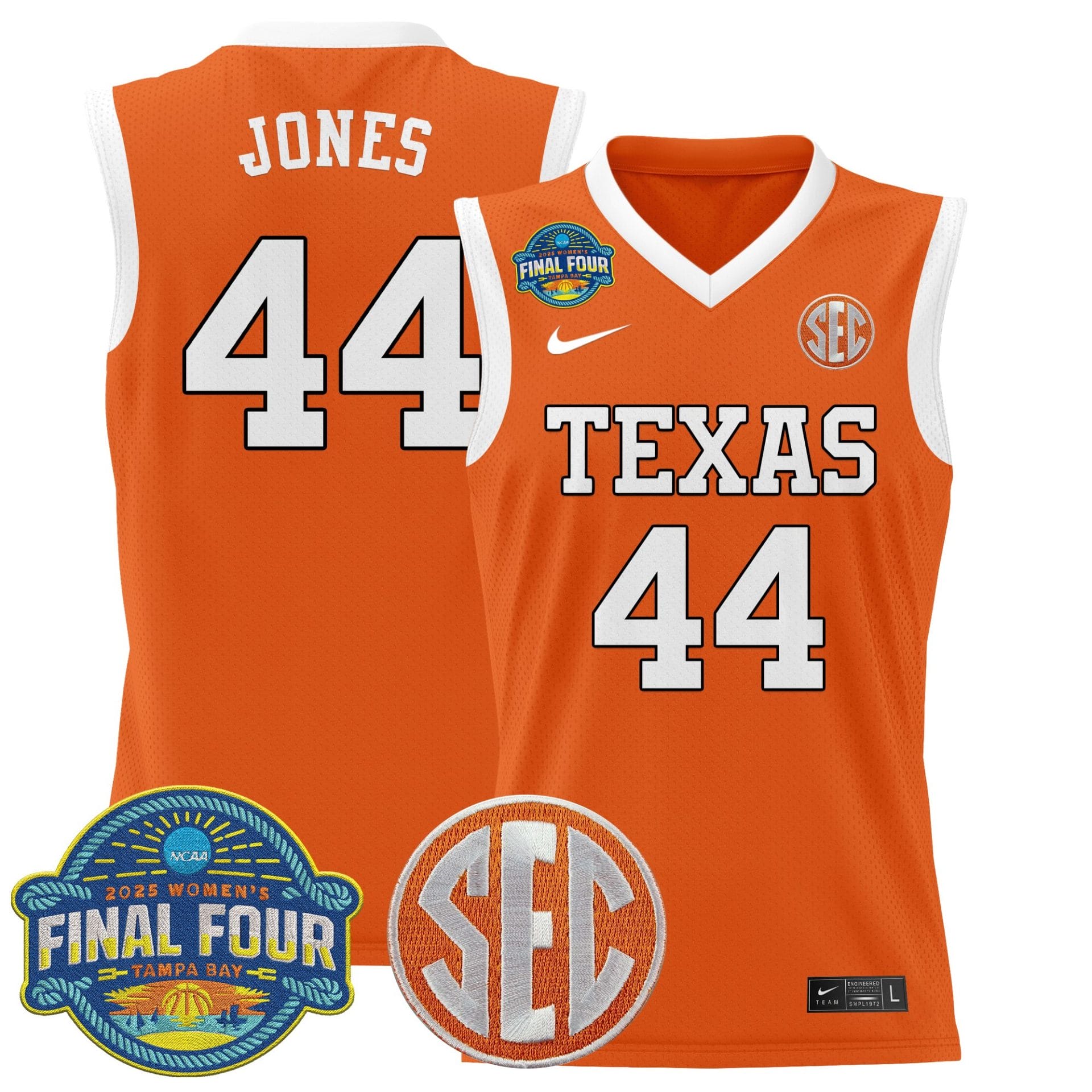 Taylor Jones Jersey #44 Texas Longhorns 2025 Sec Final Four Patch Stitched Basketball - Image 4