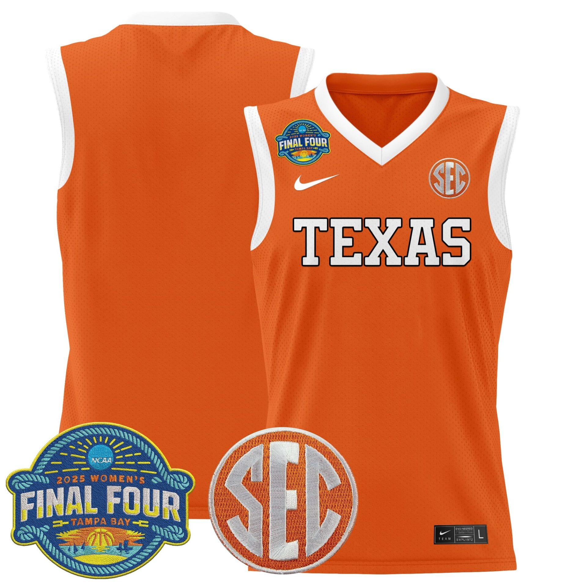 Team Jersey Texas Longhorns 2025 Sec Final Four Patch Stitched Basketball - Image 5