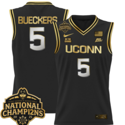 Paige Bueckers Jersey #5 UConn Huskies 2025 National Champions Patch Stitched Basketball