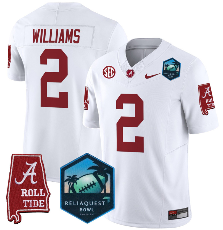 Ryan Williams Jersey #2 Alabama Crimson Tide 2025 ReliaQuest Bowl Stitched Football - Image 2
