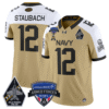 Roger Staubach Jersey #12 Navy Midshipmen 2025 Armed Forces Bowl Patch Stitched Football