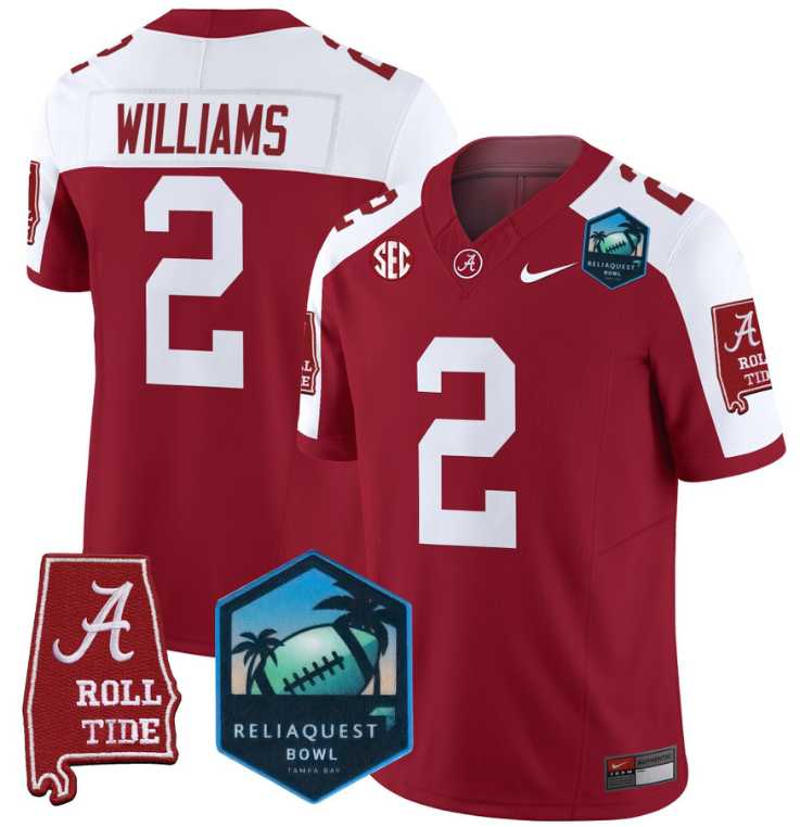 Ryan Williams Jersey #2 Alabama Crimson Tide 2025 ReliaQuest Bowl Stitched Football - Image 5