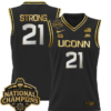 Sarah Strong Jersey #21 UConn Huskies 2025 National Champions Patch Stitched Basketball