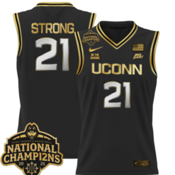 Sarah Strong Jersey #21 UConn Huskies 2025 National Champions Patch Stitched Basketball