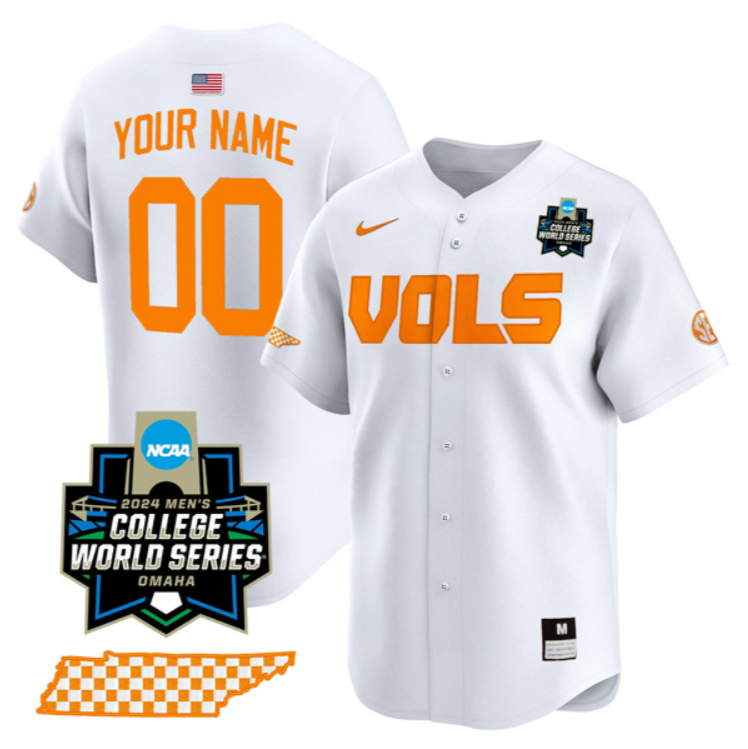 Custom Tennessee Volunteers Jersey College World Series Stitched Baseball - Image 2