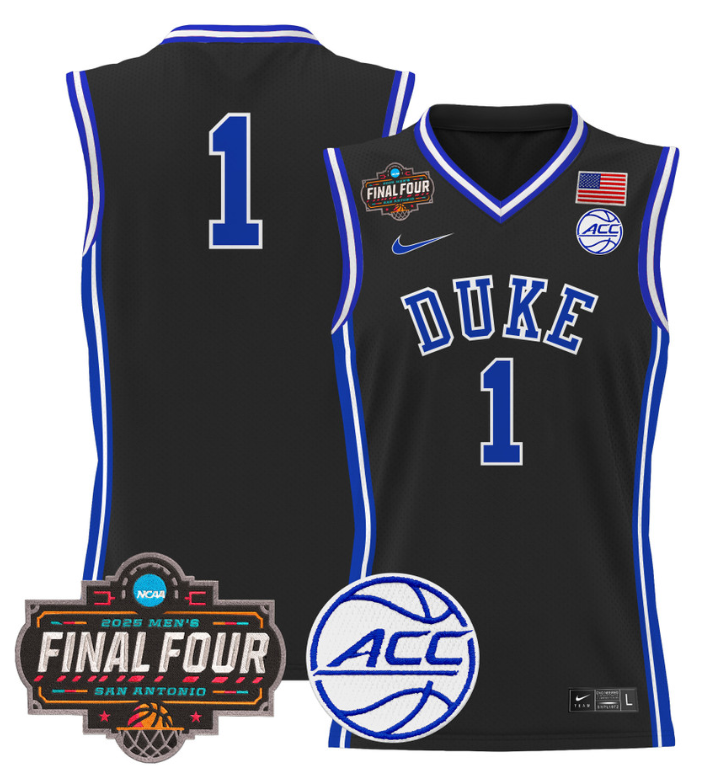 Team Jersey #1 Duke Blue Devils 2025 Final Four Patch Basketball Stitched
