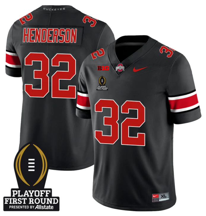 TreVeyon Henderson Jersey #32 Ohio State Playoff First Round Patch Stitched Football - Image 5