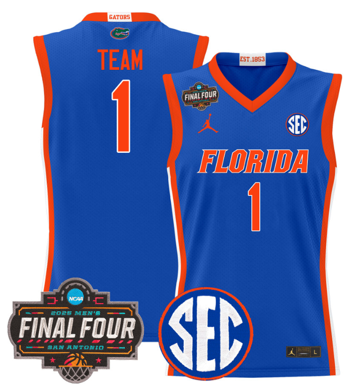 Team Jersey #1 Florida Gators 2025 Final Four Patch Stitched Basketball - Image 4