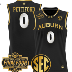 Tahaad Pettiford Jersey #0 Auburn Tigers 2025 Final Four Patch Stitched Basketball