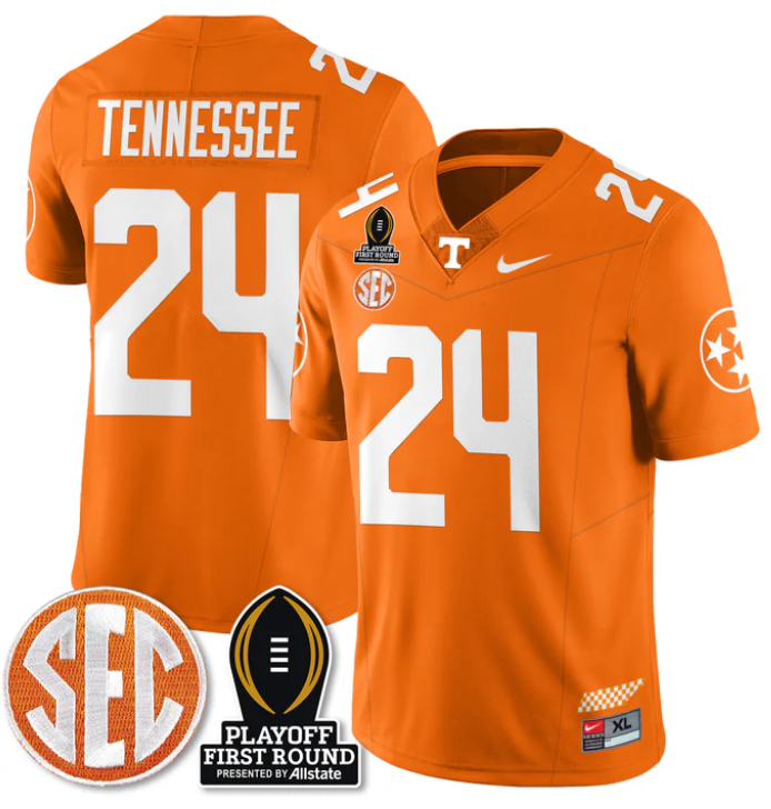 Tennessee Jersey #24 Tennessee Vols Playoff First Round Patch Football Stitched - Image 4