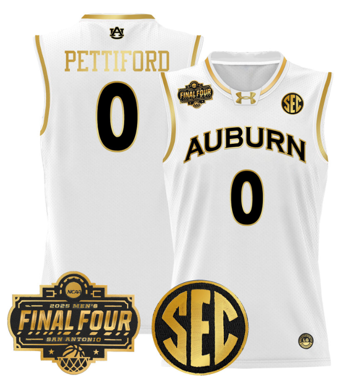 Tahaad Pettiford Jersey #0 Auburn Tigers 2025 Final Four Patch Stitched Basketball - Image 2