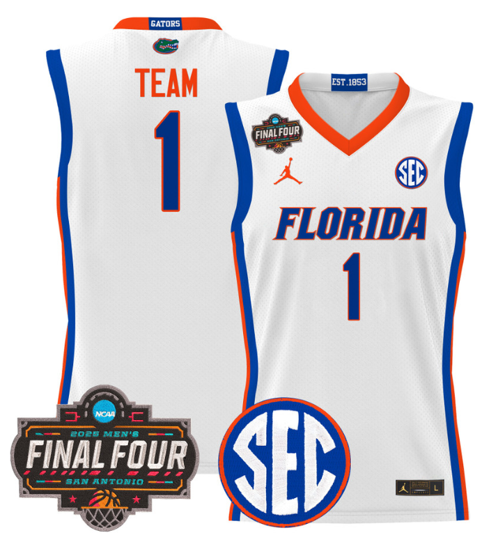 Team Jersey #1 Florida Gators 2025 Final Four Patch Stitched Basketball - Image 2