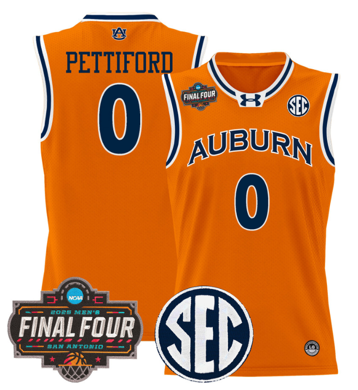 Tahaad Pettiford Jersey #0 Auburn Tigers 2025 Final Four Patch Stitched Basketball - Image 4