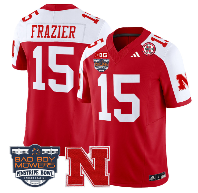 Tommie Frazier Jersey #15 Nebraska Cornhuskers 2025 Pinstripe Bowl Patch Stitched Football - Image 4