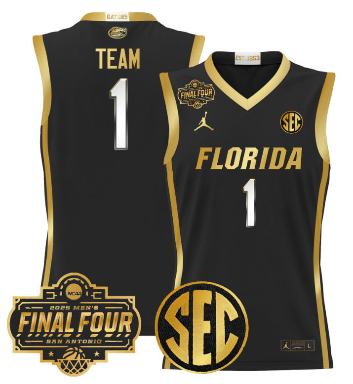 Team Jersey #1 Florida Gators 2025 Final Four Patch Stitched Basketball