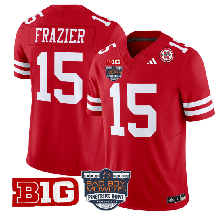 Tommie Frazier Jersey #15 Nebraska Cornhuskers 2025 Pinstripe Bowl Patch Stitched Football - Image 3