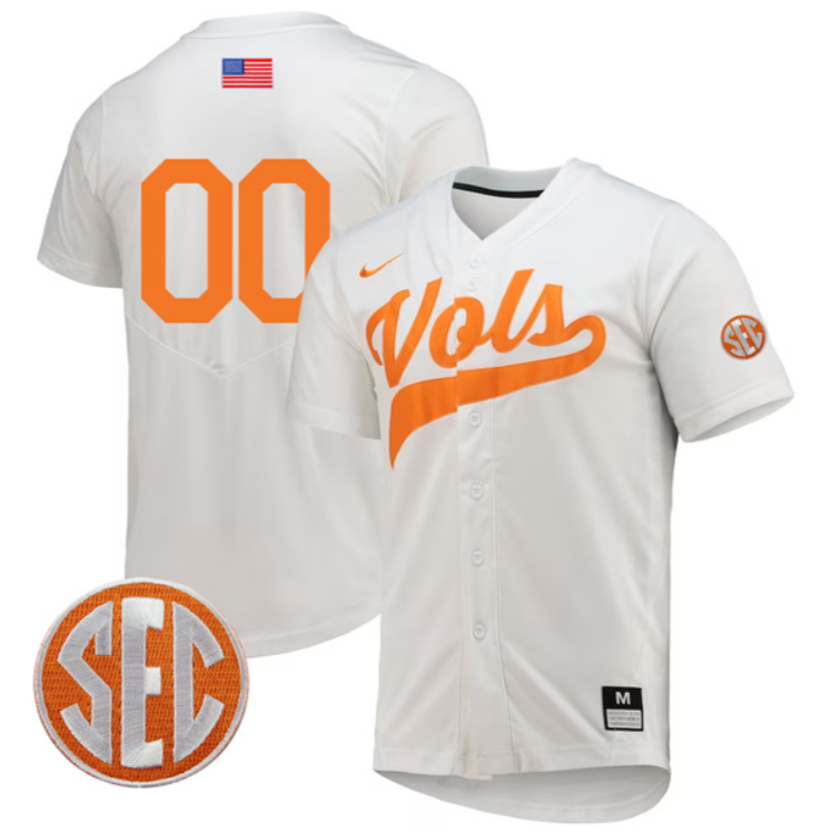 Custom Tennessee Volunteers Jersey College Two Button SEC Patch Stitched Baseball - Image 3