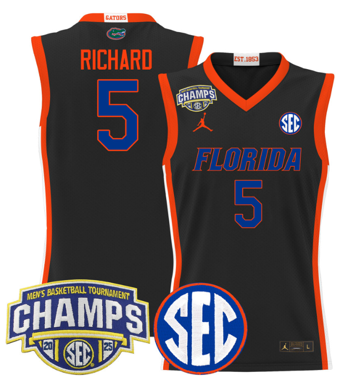 Will Richard Jersey #5 Florida Gators 2025 Tournament Champions Patch Basketball - Image 5