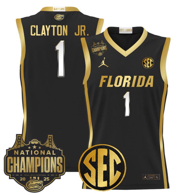 Walter Clayton Jr Jersey #1 Florida Gators 2025 National Champions Basketball