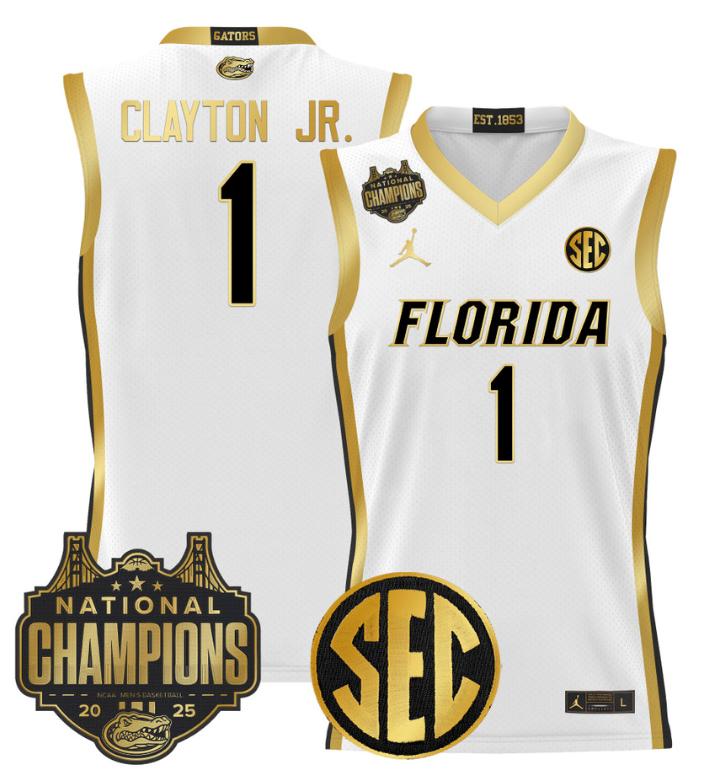 Walter Clayton Jr Jersey #1 Florida Gators 2025 National Champions Basketball - Image 2