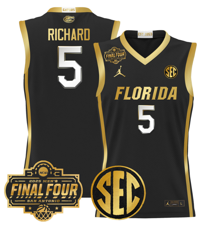 Will Richard Jersey #5 Florida Gators 2025 Final Four Patch Stitched Basketball