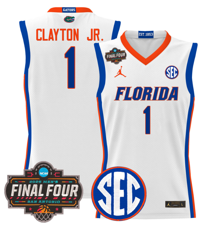 Walter Clayton Jr Jersey #1 Florida Gators 2025 Final Four Patch Basketball - Image 3