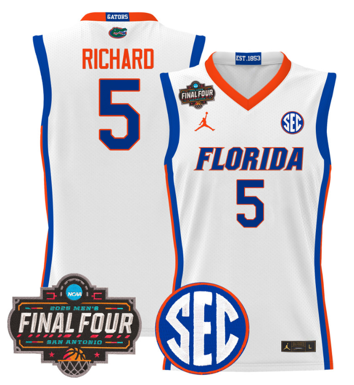 Will Richard Jersey #5 Florida Gators 2025 Final Four Patch Stitched Basketball - Image 2