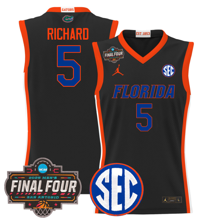 Will Richard Jersey #5 Florida Gators 2025 Final Four Patch Stitched Basketball - Image 5