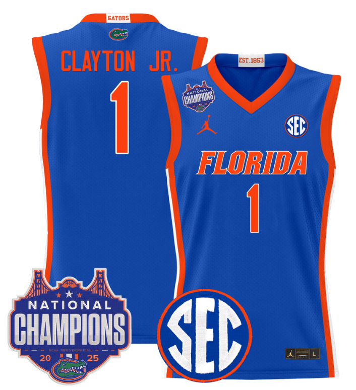 Walter Clayton Jr Jersey #1 Florida Gators 2025 National Champions Basketball - Image 3