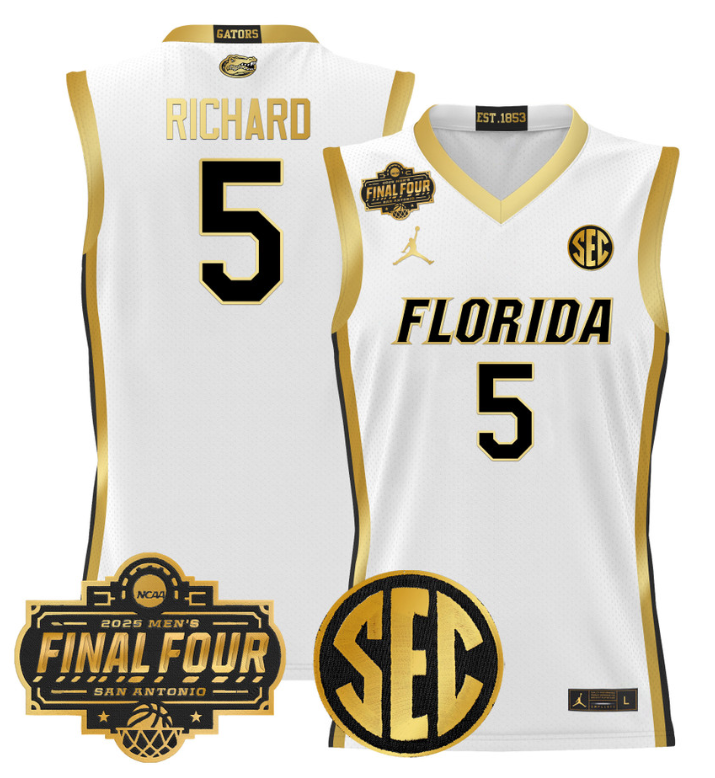 Will Richard Jersey #5 Florida Gators 2025 Final Four Patch Stitched Basketball - Image 3