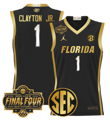 Walter Clayton Jr Jersey #1 Florida Gators 2025 Final Four Patch Basketball