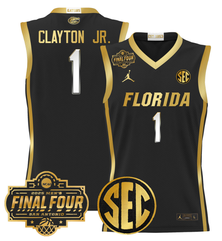 Walter Clayton Jr Jersey #1 Florida Gators 2025 Final Four Patch Basketball