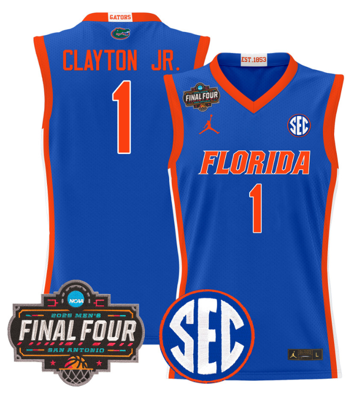 Walter Clayton Jr Jersey #1 Florida Gators 2025 Final Four Patch Basketball - Image 4