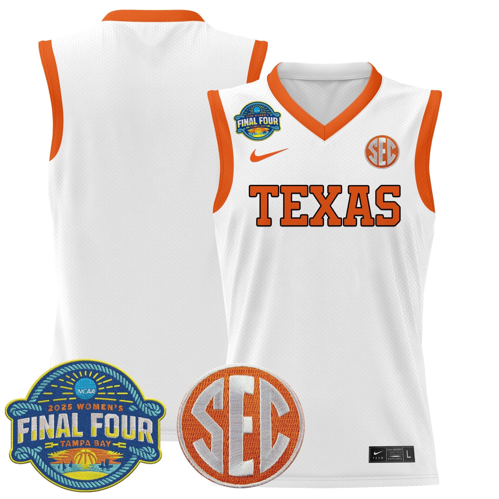 Team Jersey Texas Longhorns 2025 Sec Final Four Patch Stitched Basketball - Image 2