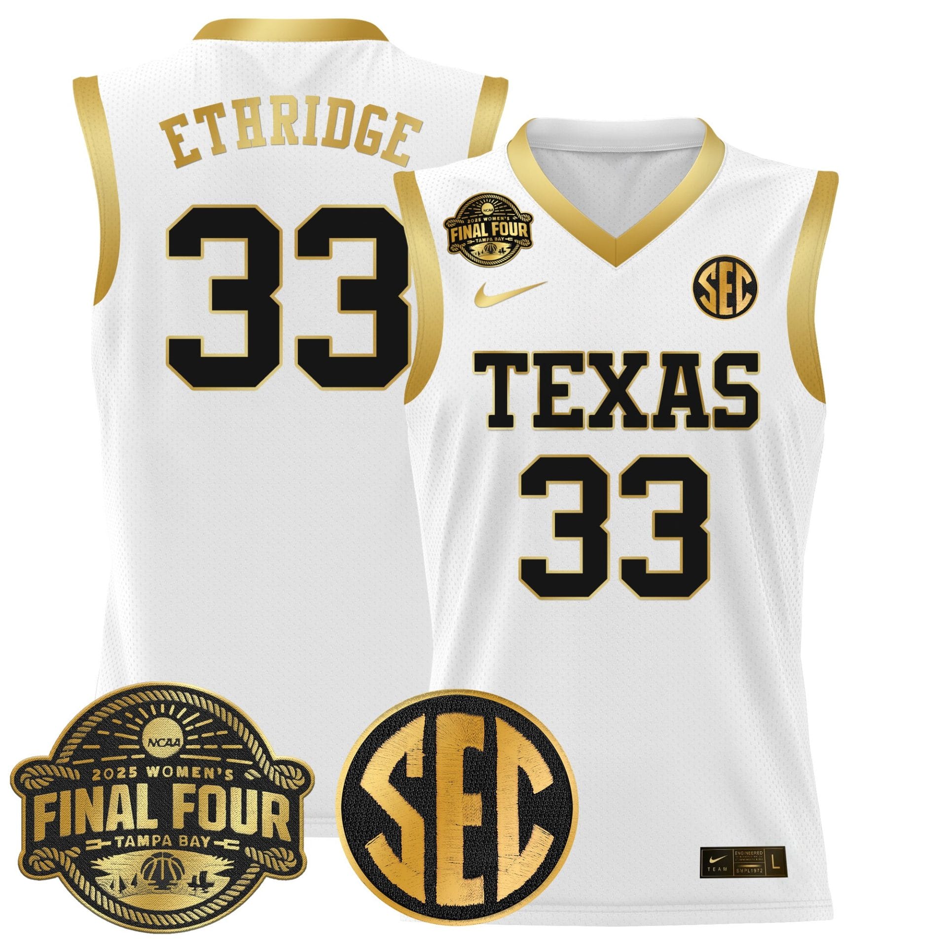 Kamie Ethridge Jersey #33 Texas Longhorns 2025 Sec Final Four Patch Stitched Basketball - Image 5