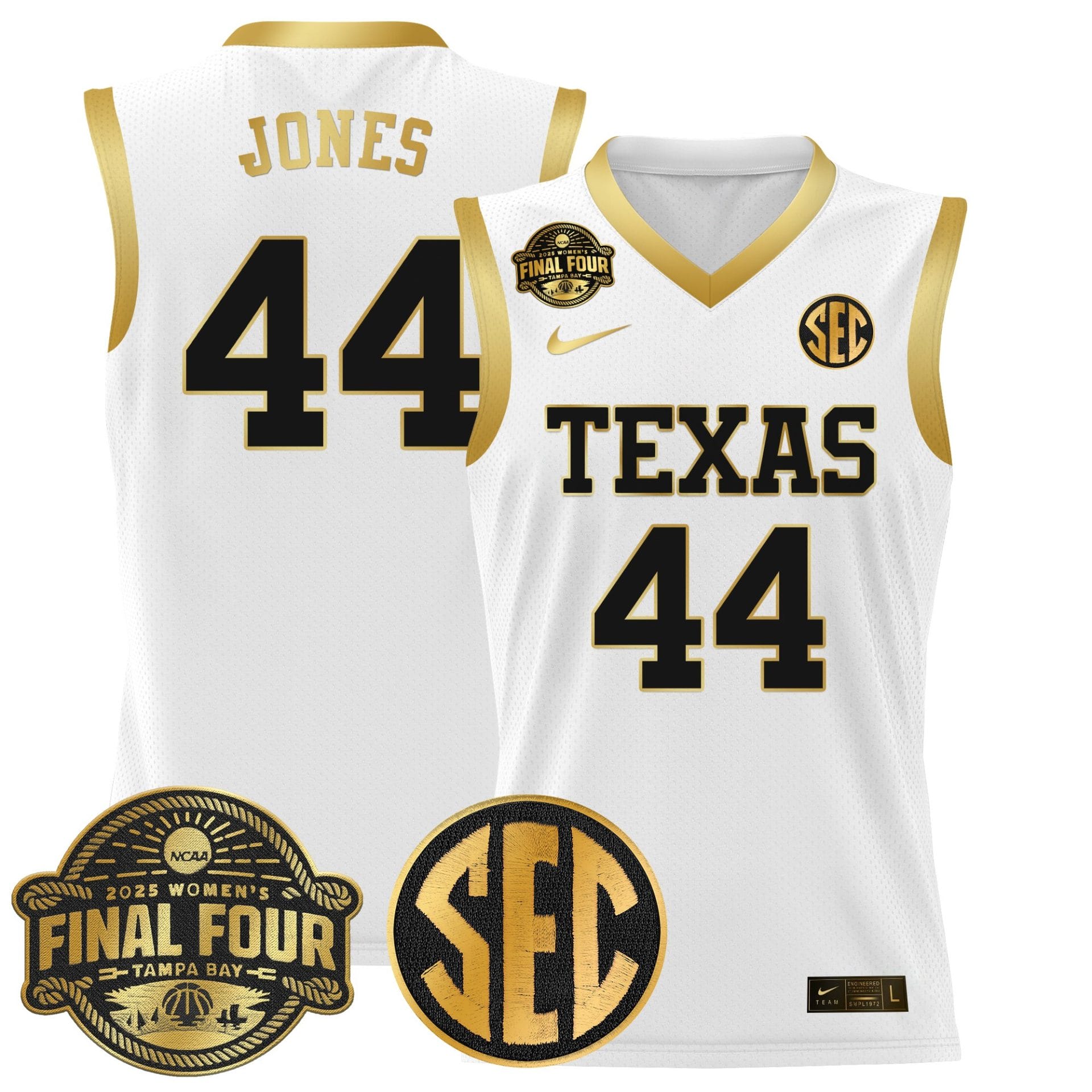 Taylor Jones Jersey #44 Texas Longhorns 2025 Sec Final Four Patch Stitched Basketball - Image 3
