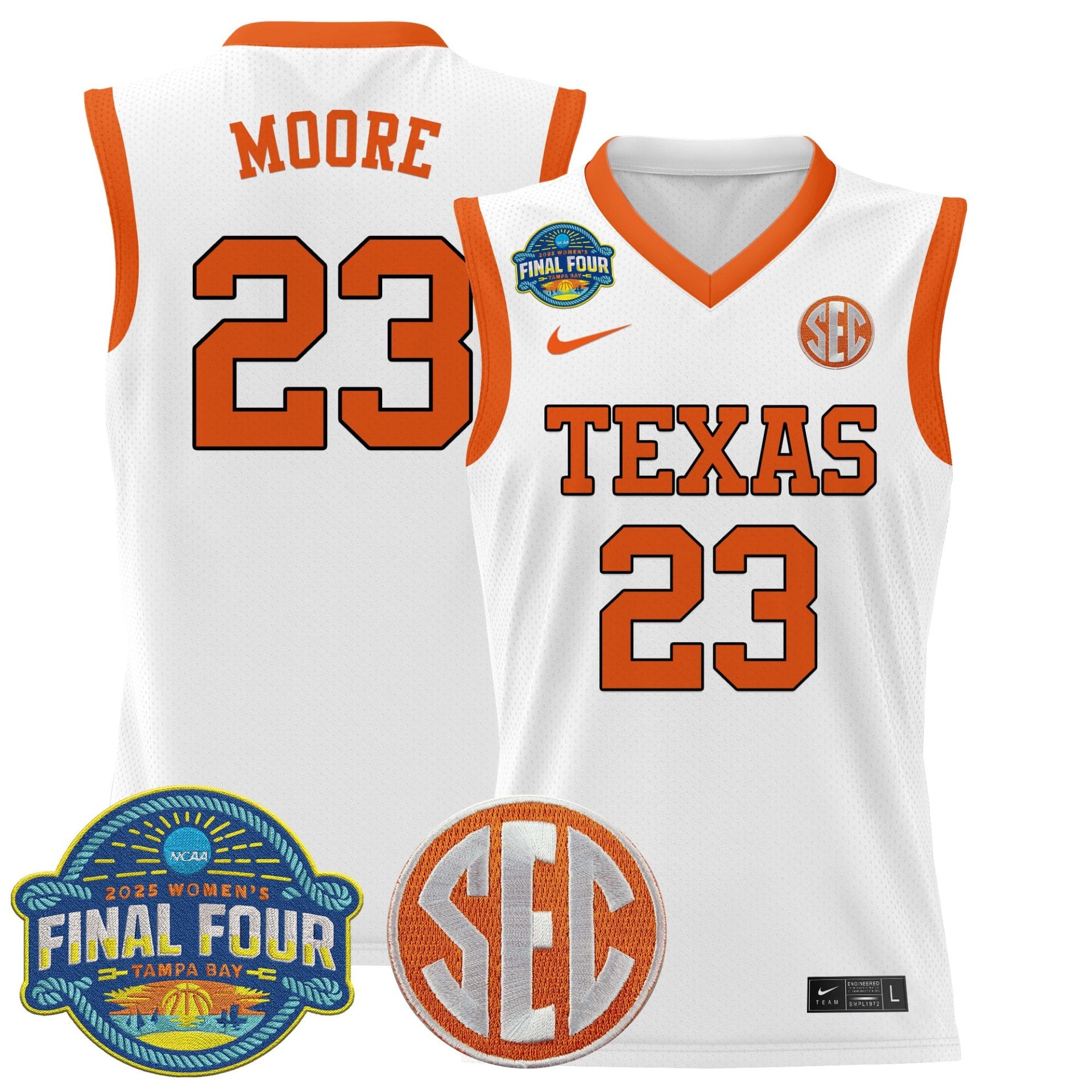 Aaliyah Moore Jersey #23 Texas Longhorns 2025 Sec Final Four Patch Stitched Basketball - Image 2