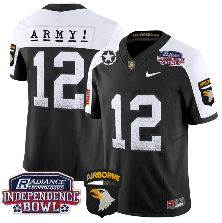 12th Man Jersey #12 Army Black Knights Independence Bowl Patch Vapor Stitched Football