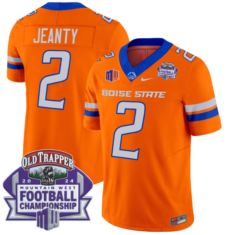 Ashton Jeanty Jersey #2 Boise State Broncos 2024 Championship Stitched Football - Image 4