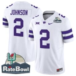 Alternative view of Avery Johnson Jersey #2 Kansas State Wildcats 2025 Rate Bowl Patch Football Stitched