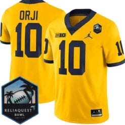 Alternative view of Alex Orji Jersey #10 Michigan Wolverines ReliaQuest Bowl Patch Stitched Football